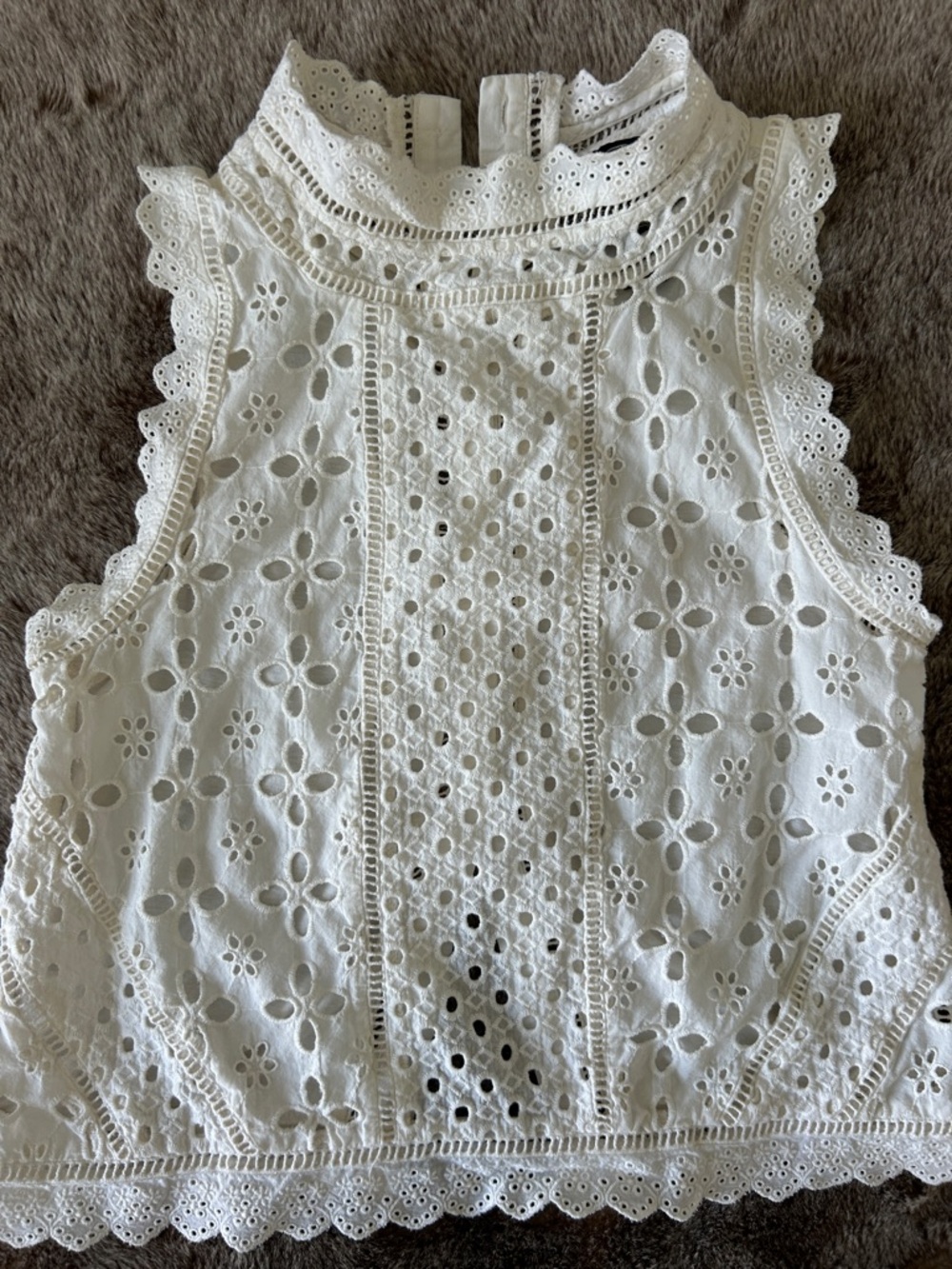 White Eyelet Lace Camisole S Lux + stunning